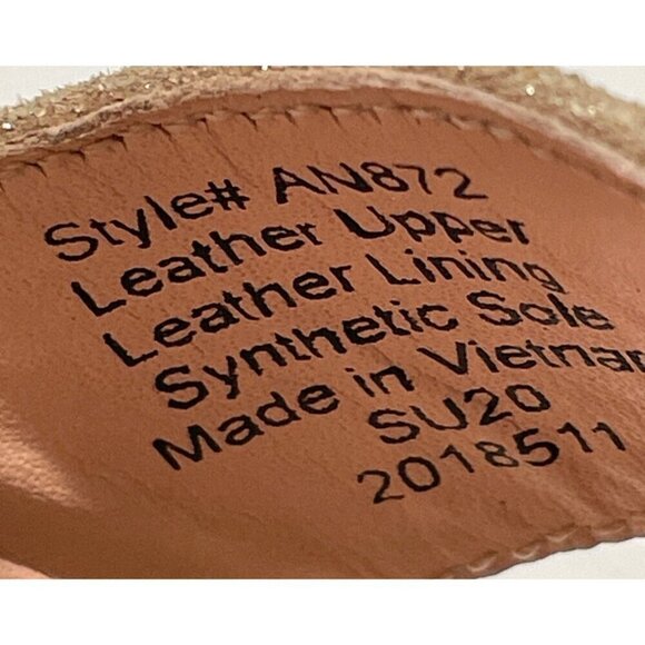 J CREW WOMENS SANDALS METALLIC WEDGE GOLD LEATHER ESPADRILLES ANKLE STRAP SZ 8.5 - Picture 8 of 9